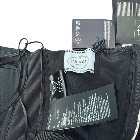PRADA**Re-Nylon Triangle Logo Embroidery Midi Dress***Size 38 US 2***$7750 - Picture 15 of 16